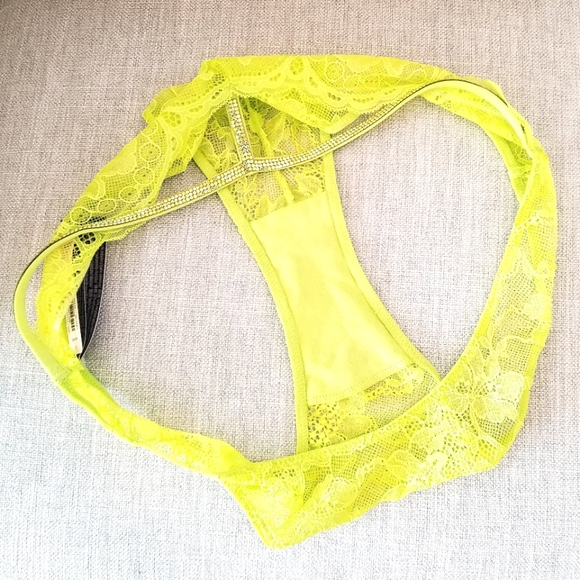 Victoria's Secret Very Sexy Shine Strap Neon Lace Brazilian Panty Rhinestone NWT - Picture 6 of 12
